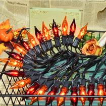 Luzes de Halloween SOTOPOO Flame String 8,5 m laranja e roxo