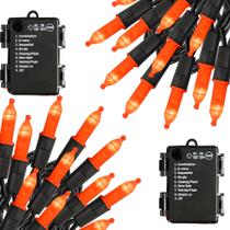 Luzes de Halloween TW SHINE 50 LED de 5 m operadas por bateria, pacote com 2