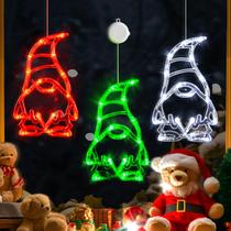 Luzes de janela de Natal LolStar 7" Gnomes, pacote com 3 baterias
