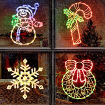 Luzes de janela de Natal Minetom, pacote com 4 silhuetas de 41 cm
