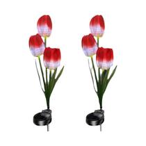 Luzes De Jardim Em Forma De Tulipa Com Três Cabeças, À Prova d'Água, Iluminação De Paisagismo Para