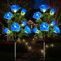Luzes de Jardim Solares DWH Kit com 2 Unidades, Rosa Azul LED Luzes de Jardim Solares DWH Kit com 2 Unidades, Rosa Azul LED