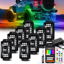 Luzes de LED RGB DITRIO para Caminhão, Jeep e UTV - 8 Cápsulas de Cinco Lados Luzes de LED RGB DITRIO para Caminhão, Jeep e UTV - 8 Cápsulas de Cinco Lados