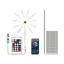 Luzes De LED RGB Em Forma De Fogos De Artifício Com Sincronização De Música via Bluetooth E Controle