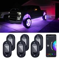 Luzes de LED RGB Honalia para Caminhões e UTVs - 6 Cápsulas com Bluetooth