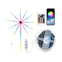 Luzes De LED RGBIC Bluetooth USB Com Efeito De Fogos De Artifício, Sincronização Musical E Controle Luzes De LED RGBIC Bluetooth USB Com Efeito De Fogos De Artifício, Sincronização Musical E Controle