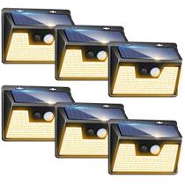 Luzes de movimento solar Peasur 140LED impermeáveis ao ar livre pacote com 6 Luzes de movimento solar Peasur 140LED impermeáveis ao ar livre pacote com 6