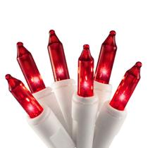 Luzes de Natal 612 Vermont 100% vermelho sobre fio branco de 6 m de comprimento