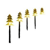 Luzes De Natal À Prova d'Água Com Energia Solar 5 Peças Floco De Neve Árvore Estrela Com Estaca Para