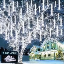 Luzes de Natal Aluan Meteor Shower 10 tubos 360 LED brancos Luzes de Natal Aluan Meteor Shower 10 tubos 360 LED brancos