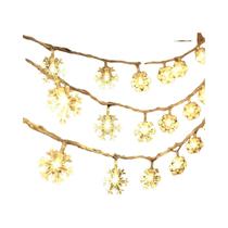 Luzes De Natal Em Forma De Floco De Neve, Operadas Por Bateria, 10, 20, 40 LEDs, Decoração Para