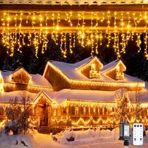 Luzes de Natal Icicle JMEXSUSS 800 LED branco quente ao ar livre