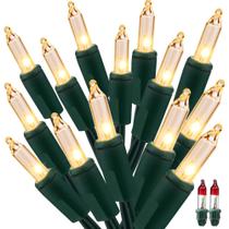 Luzes de Natal incandescentes ODEETRONIC 6,6 m 100 brancas quentes 120V Luzes de Natal incandescentes ODEETRONIC 6,6 m 100 brancas quentes 120V