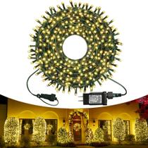 Luzes de Natal kemooie 300 LED 29V 99 pés à prova d'água, branco quente
