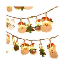 Luzes De Natal LED a Pilha: Cordão De Papai Noel E Boneco De Neve Para Decoração De Festas E Ano