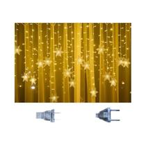Luzes de Natal LED à Prova D'Água 3,2m - Cortina de Fadas com Flocos de Neve Piscantes
