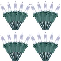 Luzes de Natal LED Brizled 100 Cool White, 33 pés, pacote com 4