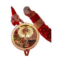 Luzes De Natal LED Com Decoração De Papai Noel E Rena Para Portas, Janelas E Árvores, Presente De
