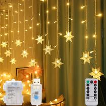Luzes De Natal LED Em Forma De Floco De Neve 3M USB Luzes De Cortina Para Decoração De Natal, Ano Luzes De Natal LED Em Forma De Floco De Neve 3M USB Luzes De Cortina Para Decoração De Natal, Ano