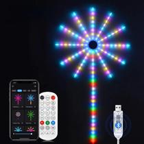 Luzes De Natal LED RGBIC Em Forma De Fogos De Artifício Para Decoração De Jardim, Casamento E Festa,