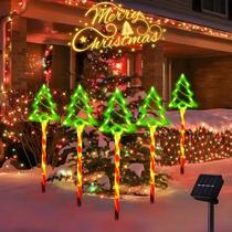 Luzes De Natal LED Solar Em Forma De Doces Para Jardim, 5 Peças, Luzes Decorativas Para Gramado