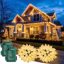 Luzes de Natal Minetom C9 LED 40m 60 Lights, pacote com 2 unidades, branco quente