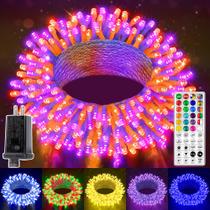 Luzes de Natal Ollny RGB 100 LEDs de 10 m com controle remoto à prova d'água Luzes de Natal Ollny RGB 100 LEDs de 10 m com controle remoto à prova d'água