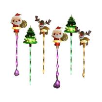 Luzes De Natal Para Jardim Alimentadas Por Energia Solar, 6 Peças Com Designs De Papai Noel, Árvore