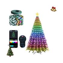 Luzes De Natal RGBIC À Prova d'Água Para Árvores Externas, 400 LEDs, Controle Por Aplicativo, Cores Luzes De Natal RGBIC À Prova d'Água Para Árvores Externas, 400 LEDs, Controle Por Aplicativo, Cores