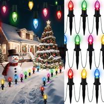 Luzes de Natal TIORIY 20 Pathway Lights 24,2 pés multicoloridas
