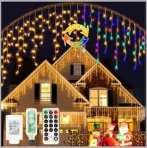 Luzes de Natal Voolex Icicle 29,5 pés 300LED 11 modos de controle remoto