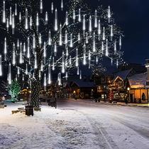 Luzes de Natal Weepong Chuva de Meteoros - 8 Tubos com 192 LEDs Brancos
