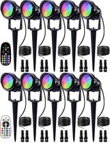 Luzes de Paisagem LED SUNVIE 12W RGB Mudança de Cor Pacote com 10 Unidades Luzes de Paisagem LED SUNVIE 12W RGB Mudança de Cor Pacote com 10 Unidades