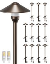 Luzes de paisagem PARTPHONER, kit com 12 unidades, 12 V, à prova dágua, alumínio Luzes de paisagem PARTPHONER, kit com 12 unidades, 12 V, à prova dágua, alumínio