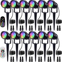 Luzes de paisagem SUNVIE 12x12W RGB impermeáveis ao ar livre
