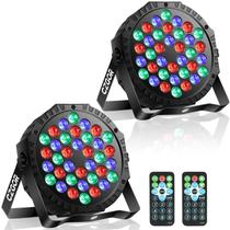 Luzes de palco Cagor 36W RGB DJ Par Lights, pacote com 2 unidades com controle Luzes de palco Cagor 36W RGB DJ Par Lights, pacote com 2 unidades com controle
