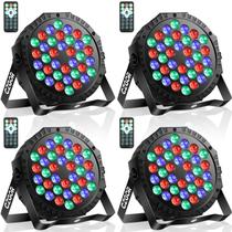 Luzes de palco LED Cagor 36W RGB 36LEDs, pacote com 4 unidades com controle remoto e DMX Luzes de palco LED Cagor 36W RGB 36LEDs, pacote com 4 unidades com controle remoto e DMX