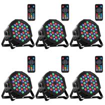 Luzes de palco MosFiata Par Lights RGB 36LEDs, pacote com 6 unidades com controle remoto Luzes de palco MosFiata Par Lights RGB 36LEDs, pacote com 6 unidades com controle remoto
