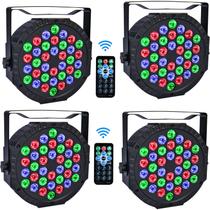 Luzes de palco Pioleackflew 36 LED Par Lights RGB 7 modos (pacote com 4)