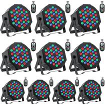 Luzes de palco UKing: 10 pacotes, 36 LED RGB, par de luzes LED com controle remoto