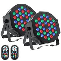 Luzes de palco Uking LED Par RGB 36x1W com controle remoto (pacote com 2)