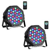 Luzes de palco Yiixuyo 36LED PAR Latas RGB de 9 modos com controle remoto x2 Luzes de palco Yiixuyo 36LED PAR Latas RGB de 9 modos com controle remoto x2