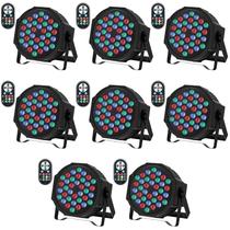 Luzes de par LED JAJALUYA 36 LED de 7 modos RGB DJ com controle remoto (8 unidades)