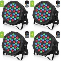 Luzes de par recarregáveis HOLDLAMP 36W RGB, pacote com 4 unidades com controle remoto Luzes de par recarregáveis HOLDLAMP 36W RGB, pacote com 4 unidades com controle remoto