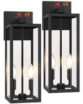 Luzes de parede externas BeSlowe Motion Sensor de 46 cm, pacote com 2 unidades pretas