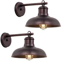 Luzes de parede externas Bosceos Vintage Farmhouse Waterproof, pacote com 2 Luzes de parede externas Bosceos Vintage Farmhouse Waterproof, pacote com 2