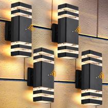Luzes de parede externas DASTOR, pacote com 4 unidades, 3000 K, branco quente, 110 V
