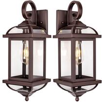 Luzes de parede externas Roravilila 18" em bronze polido a óleo, pacote com 2 Luzes de parede externas Roravilila 18" em bronze polido a óleo, pacote com 2