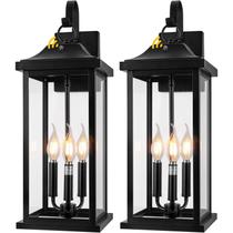 Luzes de parede externas Roravilila 23" 3-Light Black IP65