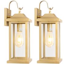 Luzes de parede externas Roravilila 43 cm douradas, pacote com 2 unidades, IP65 Luzes de parede externas Roravilila 43 cm douradas, pacote com 2 unidades, IP65